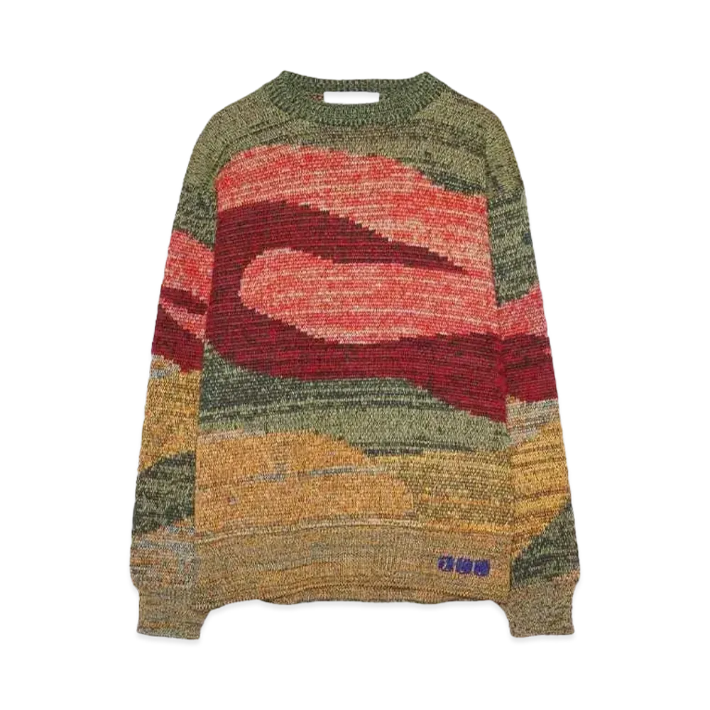 TOGA VIRILIS Jacquard knit pullover "RED"