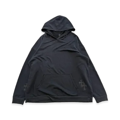 Chrome Hearts Y Not Cemetery Cross Leather Patch Pullover Hoodie "Black"