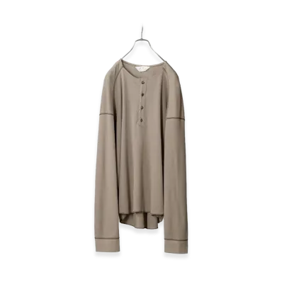 ANCELLM C/CA Henley LS T-Shirt "Sand"