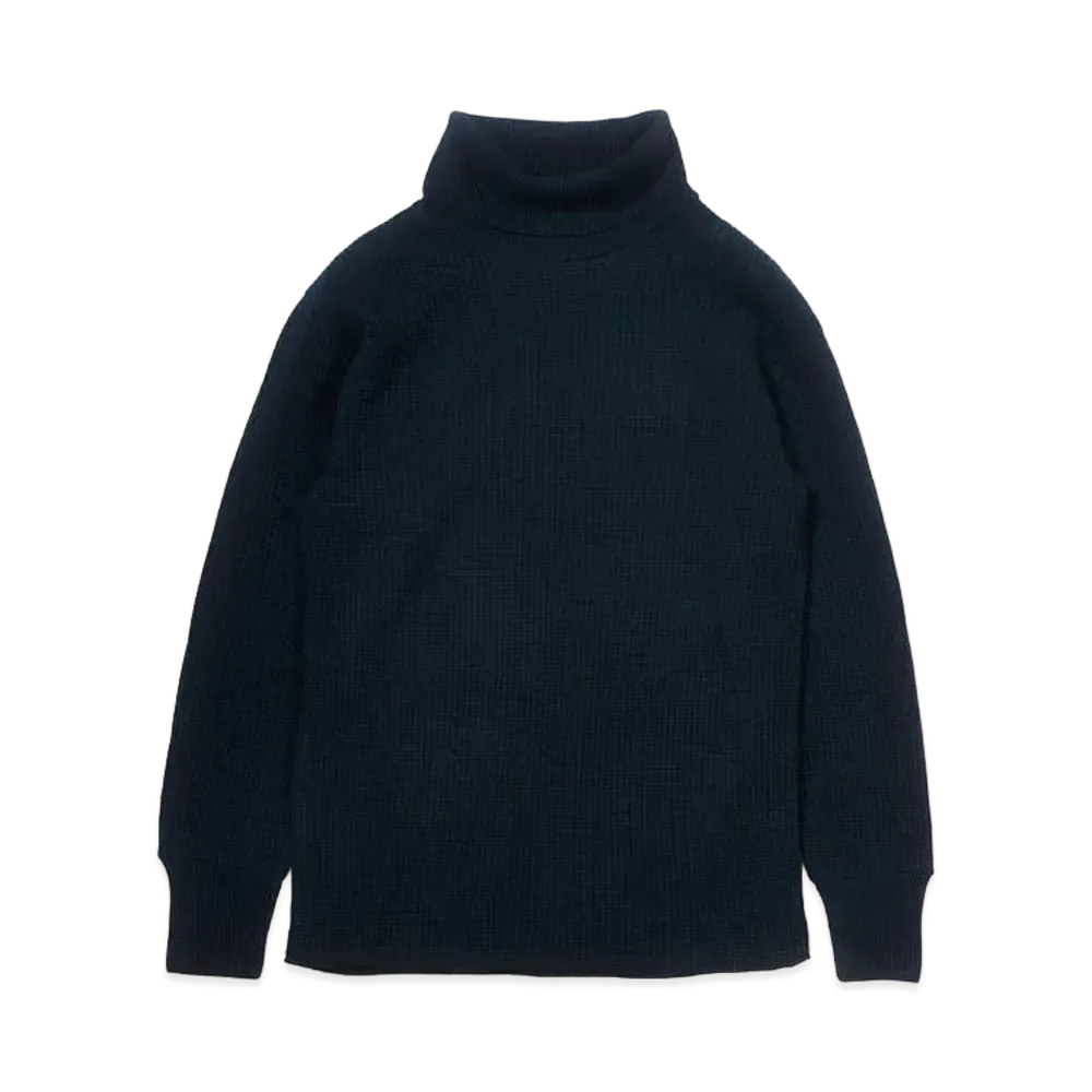 THE REAL McCOY'S High Neck Thermal Shirt "Navy"
