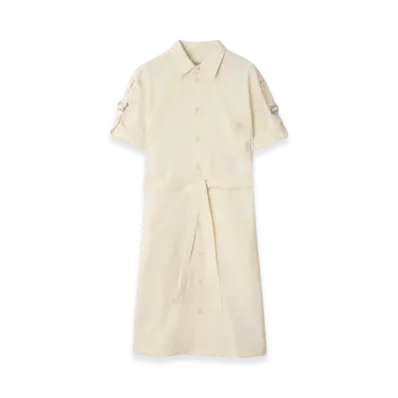 Burberry Silk Blend Shirt Dress "Off White"