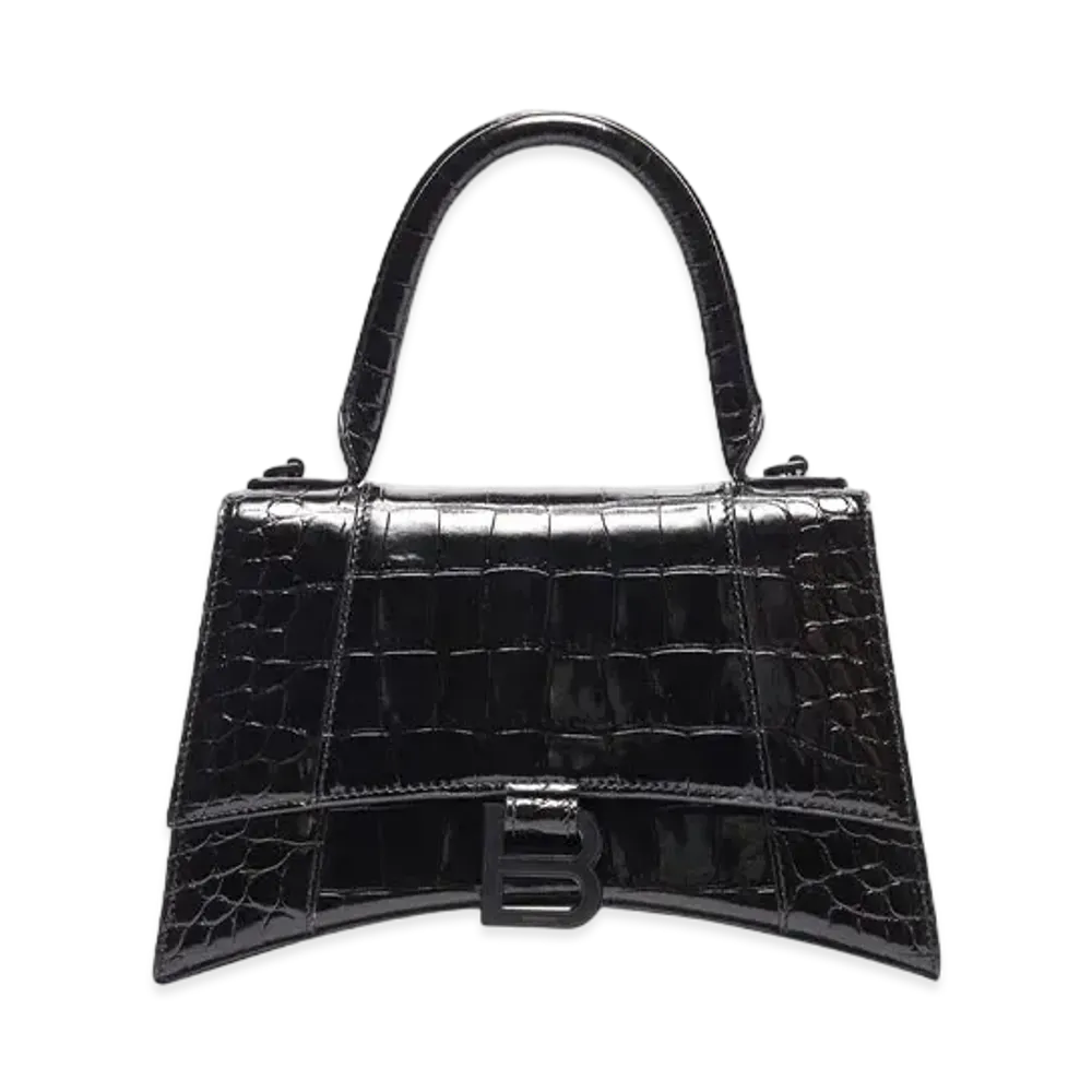 BALENCIAGA Women's Hourglass XS Top Handle Bag "Black"