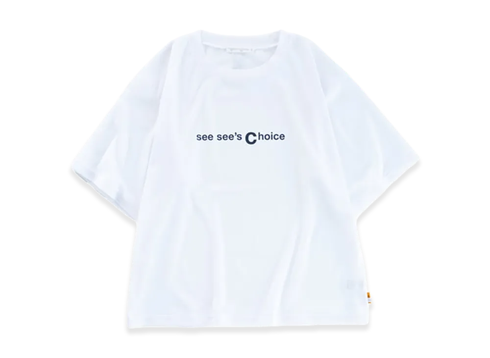 SEE SEE see see's choice Mesh Tee "White/Navy"