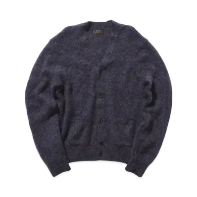 BEAMS Cardigan Stretch Mohair "Navy"