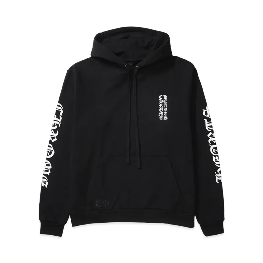 Chrome Hearts Vertical Logo Pullover Hoodie "Black/White"