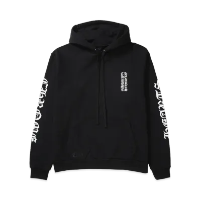 Chrome Hearts Vertical Logo Pullover Hoodie "Black/White"