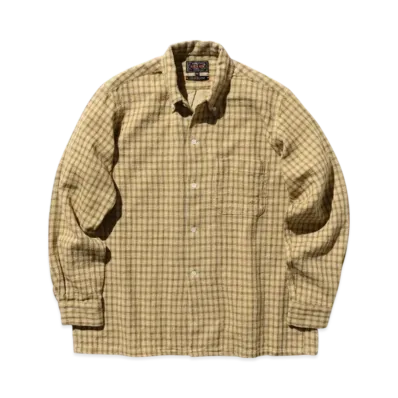 BEAMS Open B.D. Panama Check Double Face "Beige"