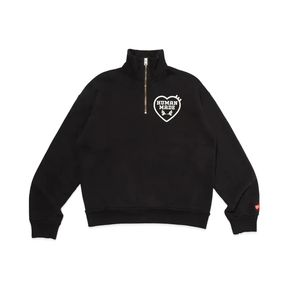 HUMAN MADE Military Half-Zip Sweatshirt "Black"