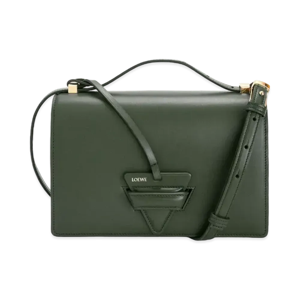 LOEWE Barcelona Bag In Silk Calfskin "Vintage Khaki"