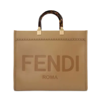 FENDI Sunshine Medium Leather Shopper Bag "Beige"