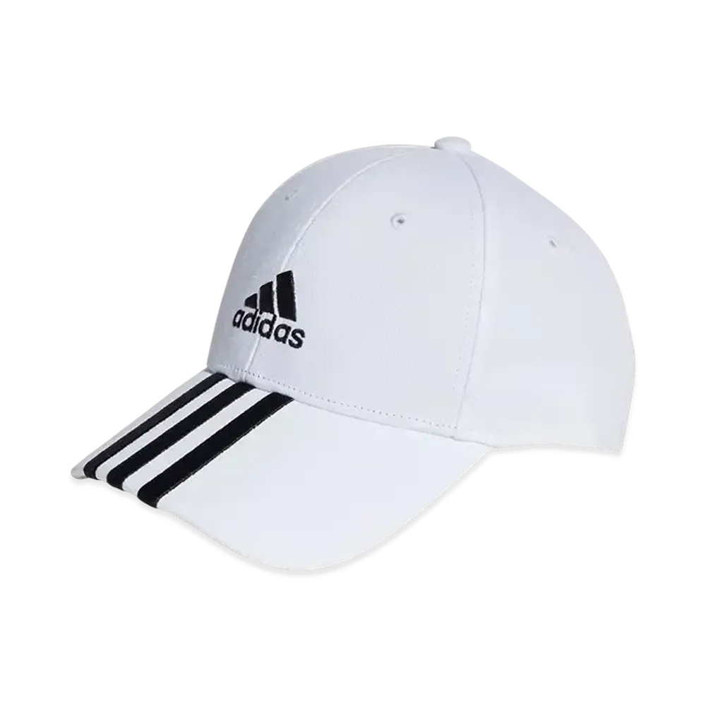 adidas 3-Stripes Cotton Twill Baseball Cap "White/Black"