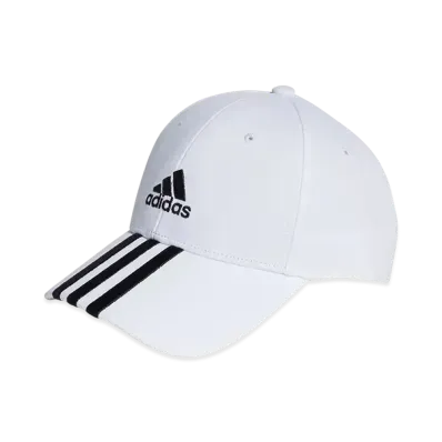 adidas 3-Stripes Cotton Twill Baseball Cap "White/Black"