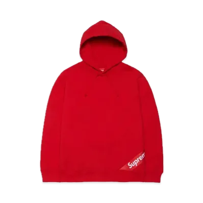 Supreme Corner Label Hooded Sweatshirt "Red"