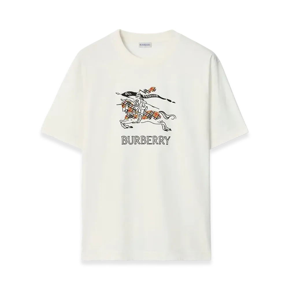 Burberry EKD Sketch Cotton Tee "Chalk White"
