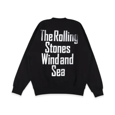 WIND AND SEA x The Rolling Stones Crew Neck Sweat Shirt "Black"