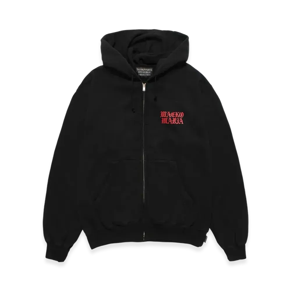 WACKO MARIA Death Row Records / Garment Dyed Zip Hooded Sweat Shirt "Black"