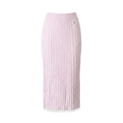 Maison Kitsune Women's Baby Fox Ribbed Midi Skirt "Lilac"