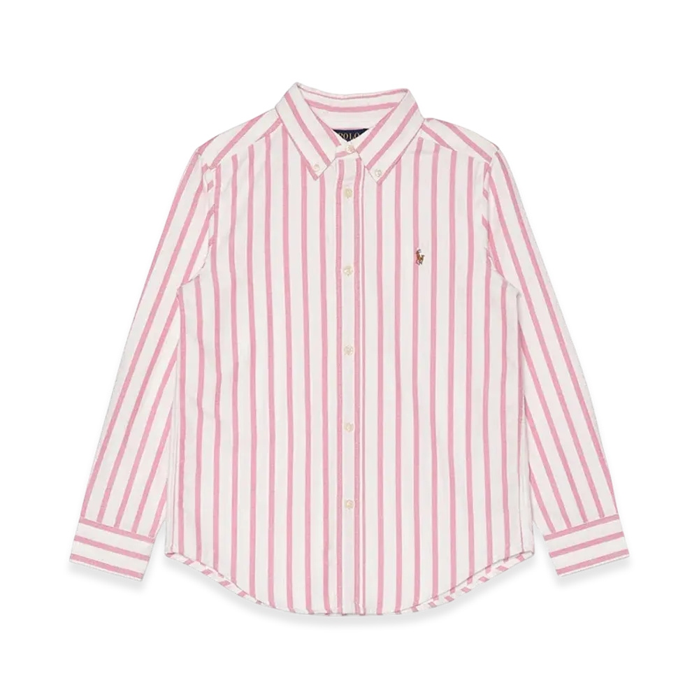Polo Ralph Lauren LS OX Mesh SP Shirt "Pink/White"