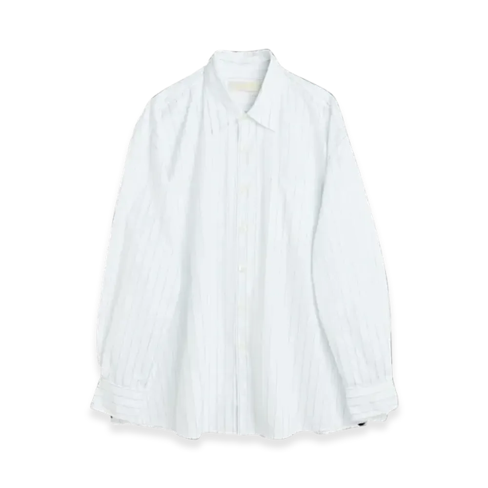 OUR LEGACY Borrowed Shirt "Blue Sapphire Pinstripe"