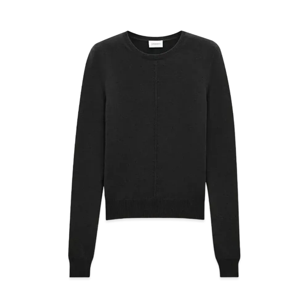 Saint Laurent Women's Openwork Sweater in Cashmere "Black"