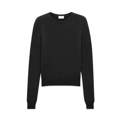 Saint Laurent Women's Openwork Sweater in Cashmere "Black"