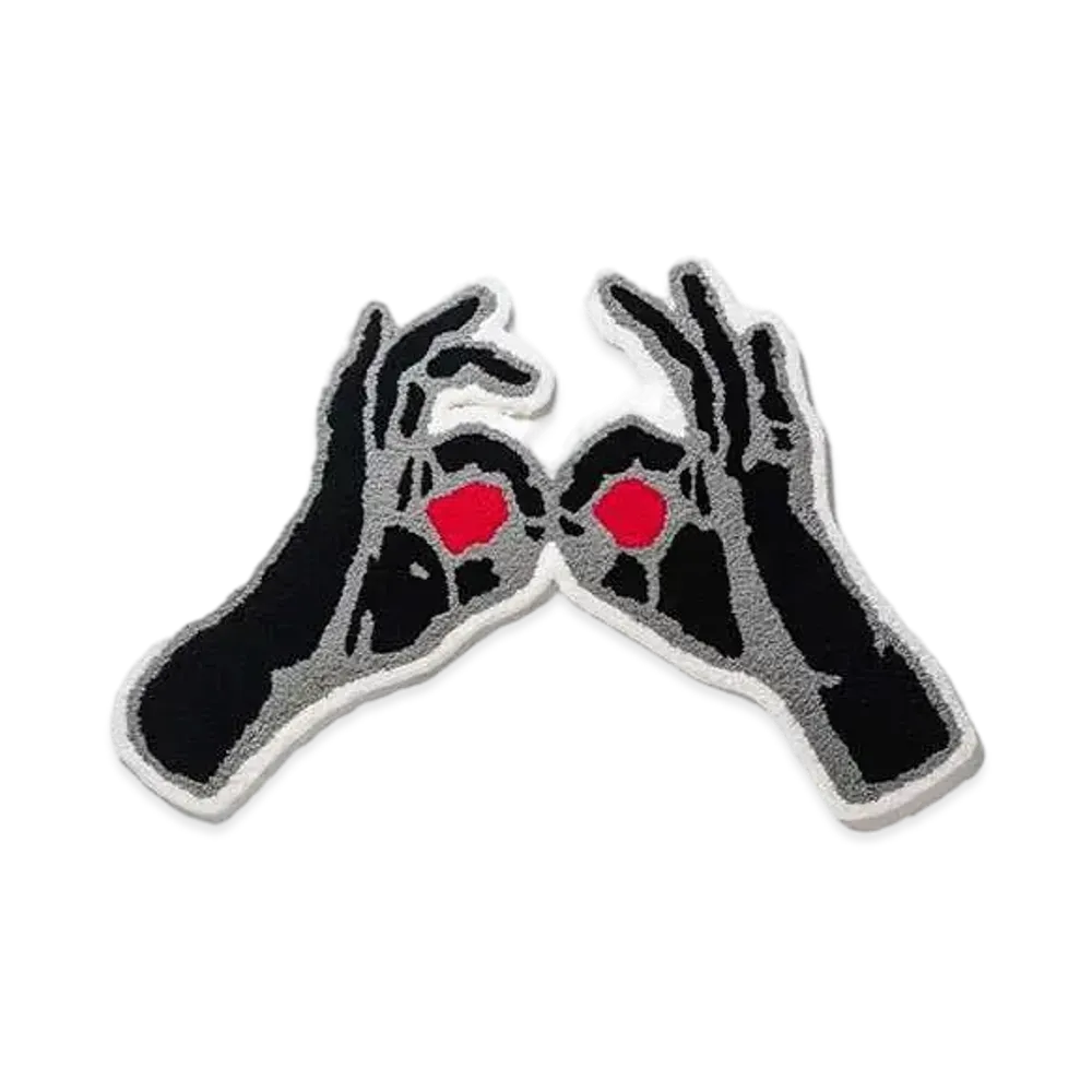 TIGHTBOOTH Hand Sign Rug "Black"