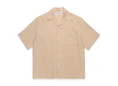 WACKO MARIA x Soktas Gingham Check Open Collar Shirt "Yellow"