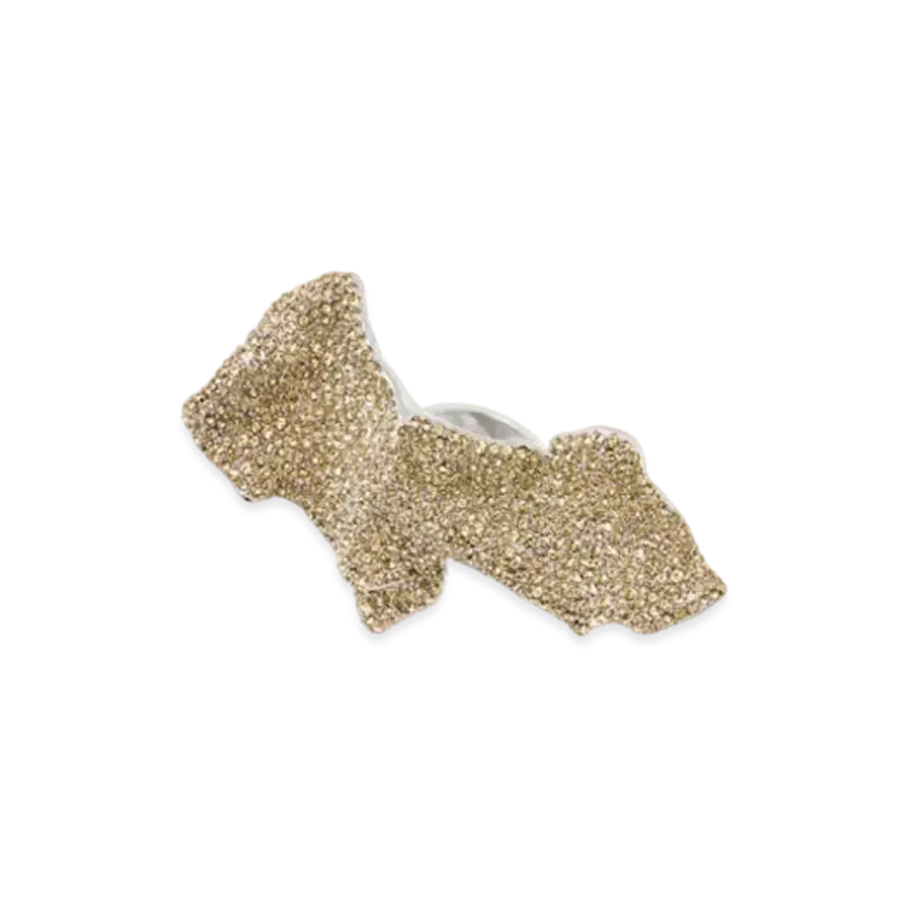 LOEWE x Lynda Benglis Glitter Fragment Large Ring in Sterling Silver and Crystals "Silver/Golden Yellow"