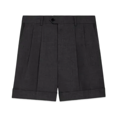 CELINE Men's School Boy Shorts in Wool "Anthracite"