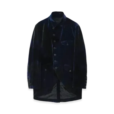 S'YTE Tie-Dye Velvet Semi-Double-Breasted Jacket "Navy"