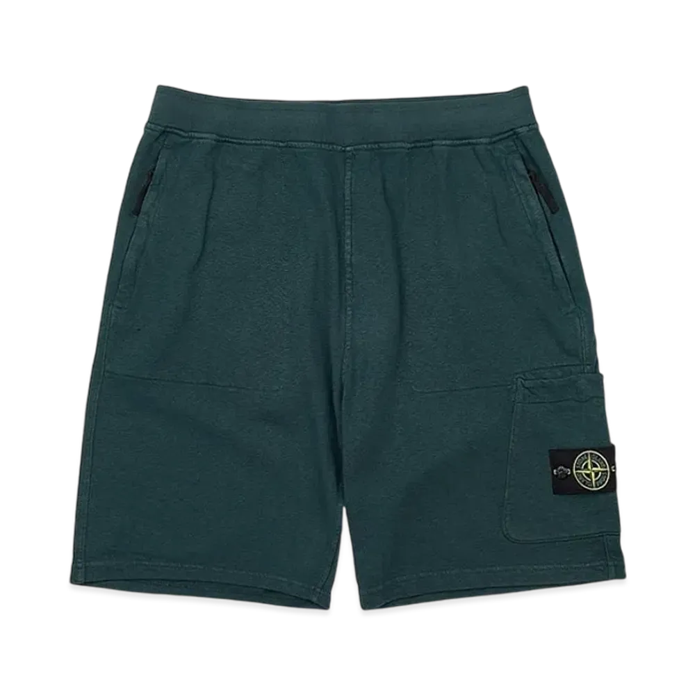 Stone Island 64060 Old Treatment Cargo Bermuda Shorts - 23SS "Bottle Green"