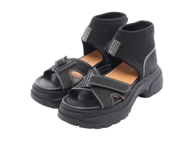 Maison Margiela Women's Strapped Suede Sandals "Black"