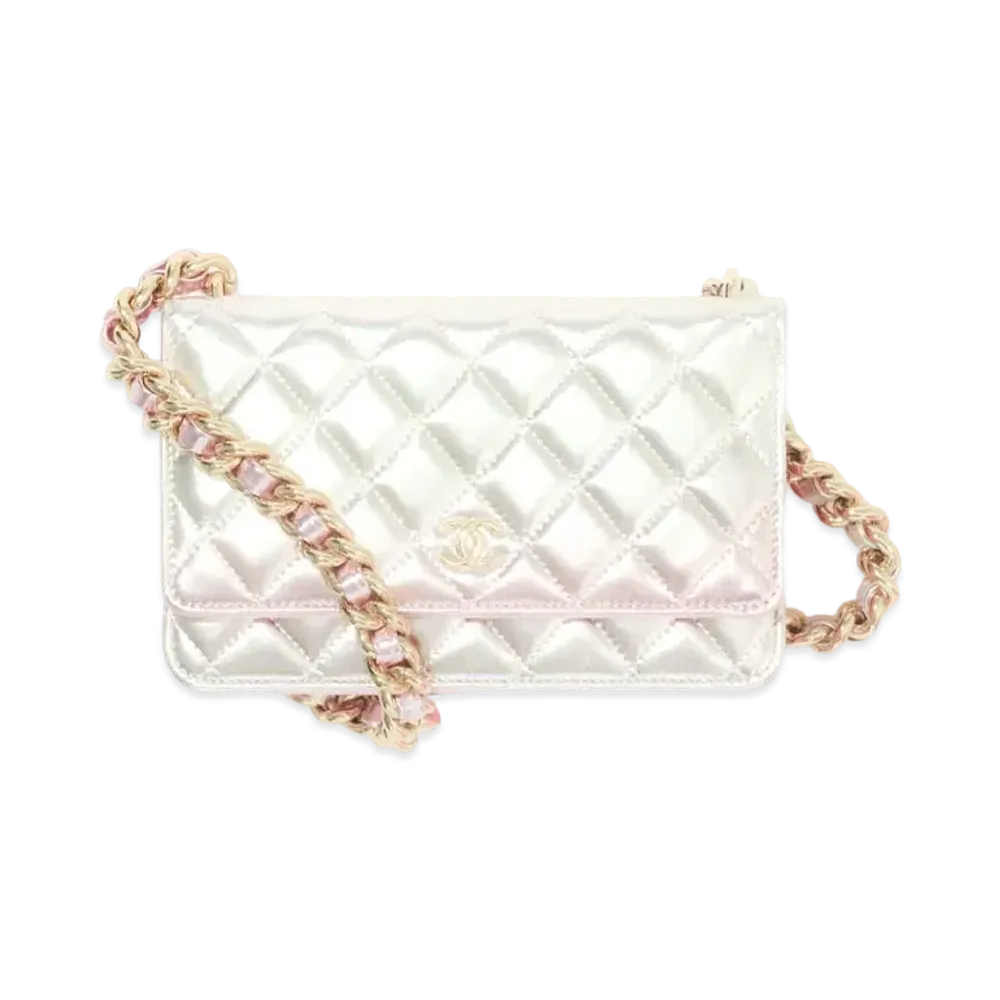 CHANEL Chain Wallet Metallic Lambskin "Gold/Pink"