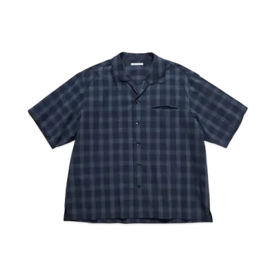 uniform experiment S/S Italian Collar Shirt "Navy Check"