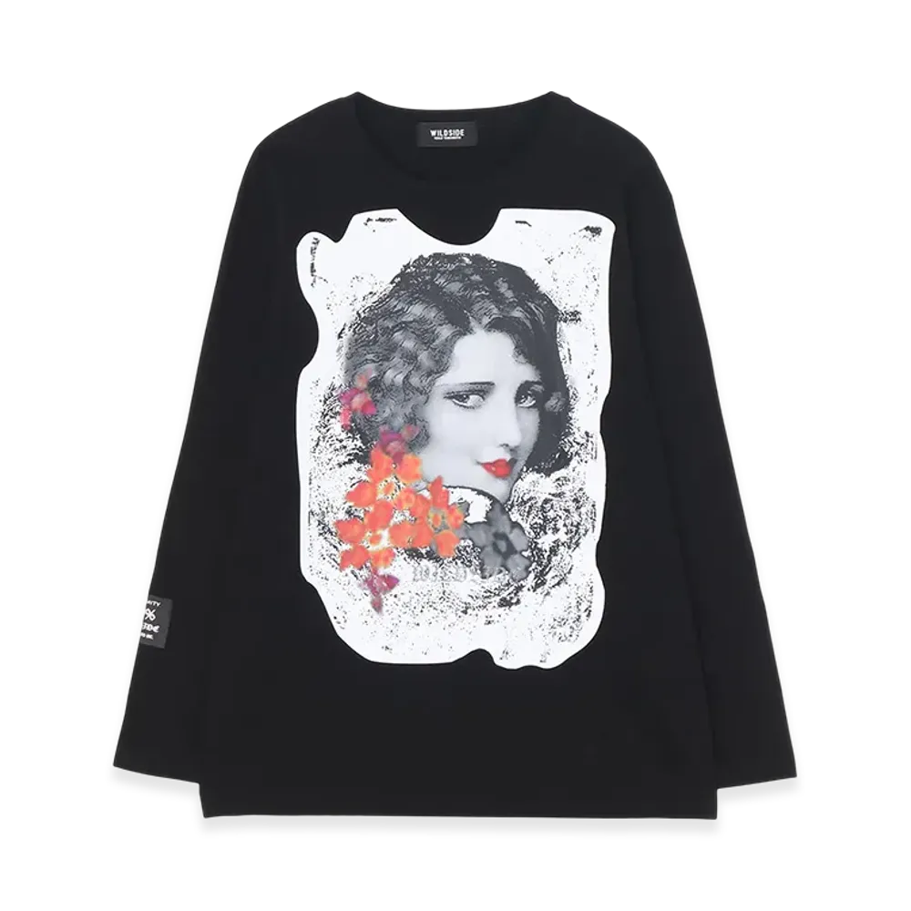 WILDSIDE YOHJI YAMAMOTO Portrait Black T-shirt (Fleur) "Black"