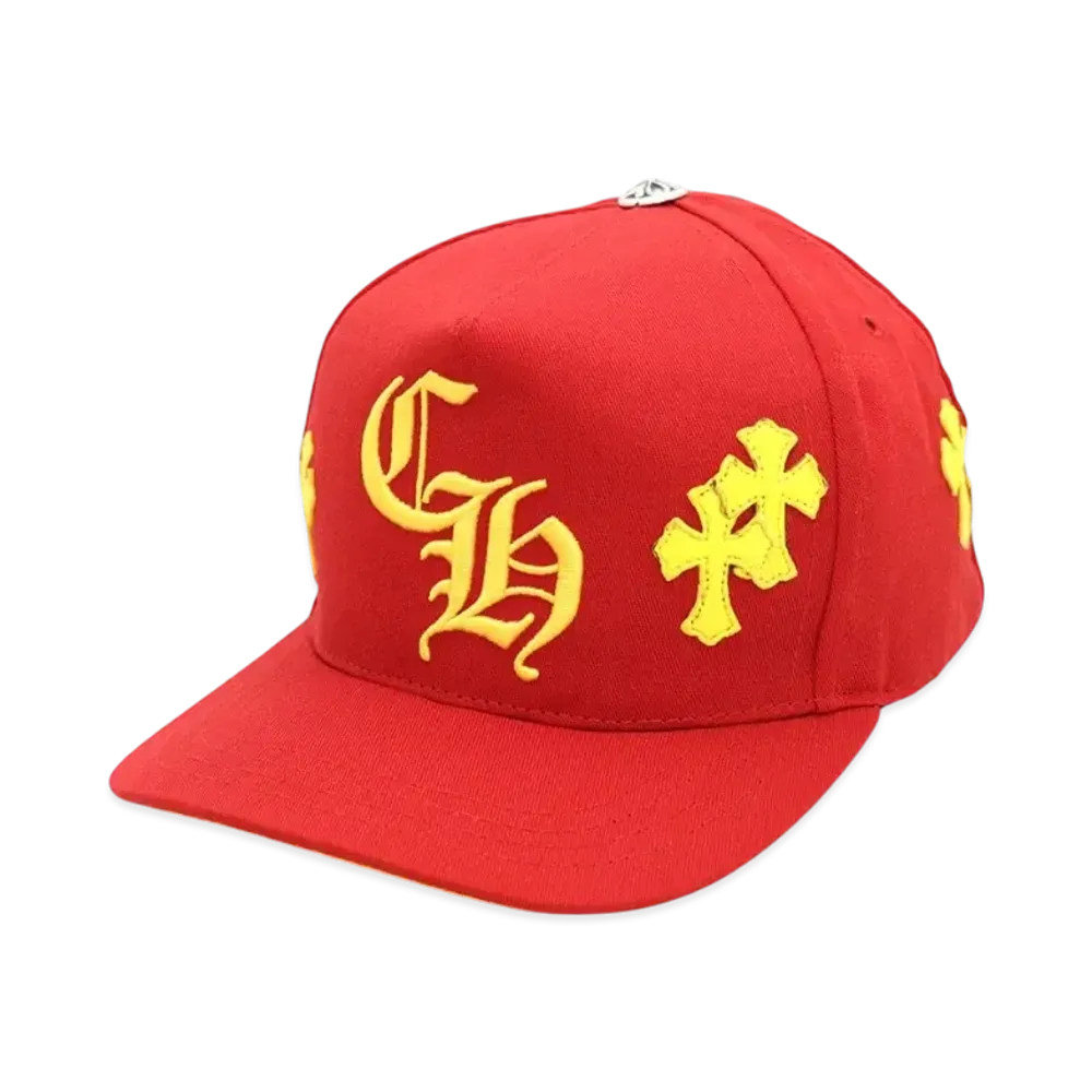 Chrome Hearts CH Hat Cross Patch Baseball Cap "Red/Yellow"