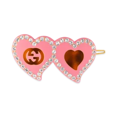 GUCCI Hair Clip With GG And Hearts