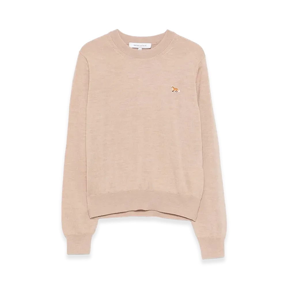Maison Kitsune Women's Baby Fox Crew Neck Sweater "Beige"