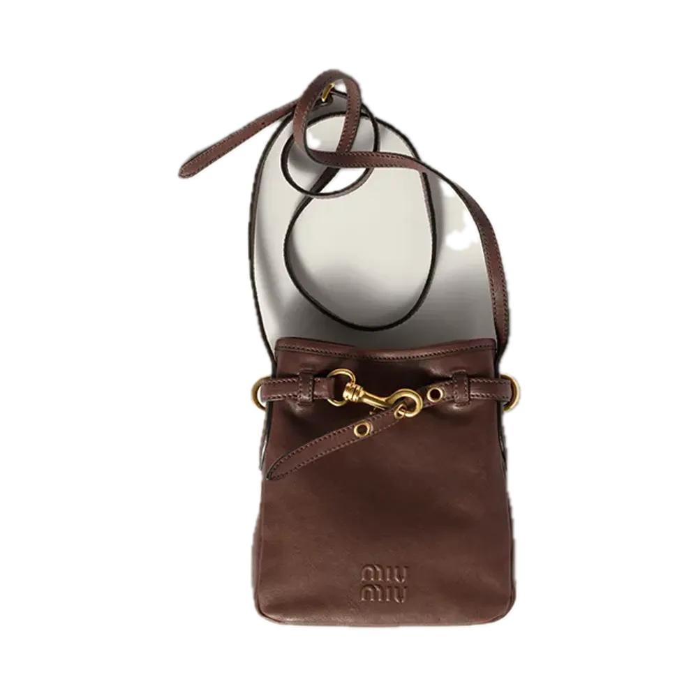 MIU MIU Nappa Leather Pouch "Dark Brown"