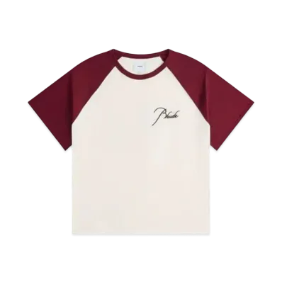 RHUDE Raglan Logo Tee "White Bordeaux"