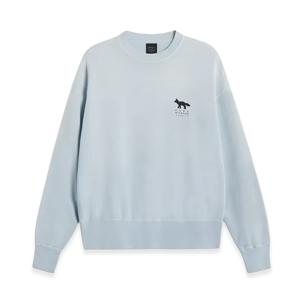Maison Kitsune x KURO Sunfaded Fox Sweatshirt "Light Blue"