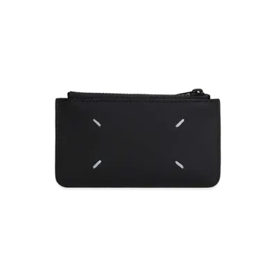 Maison Margiela Logo Tab Reflective Leather Wallet "Black"