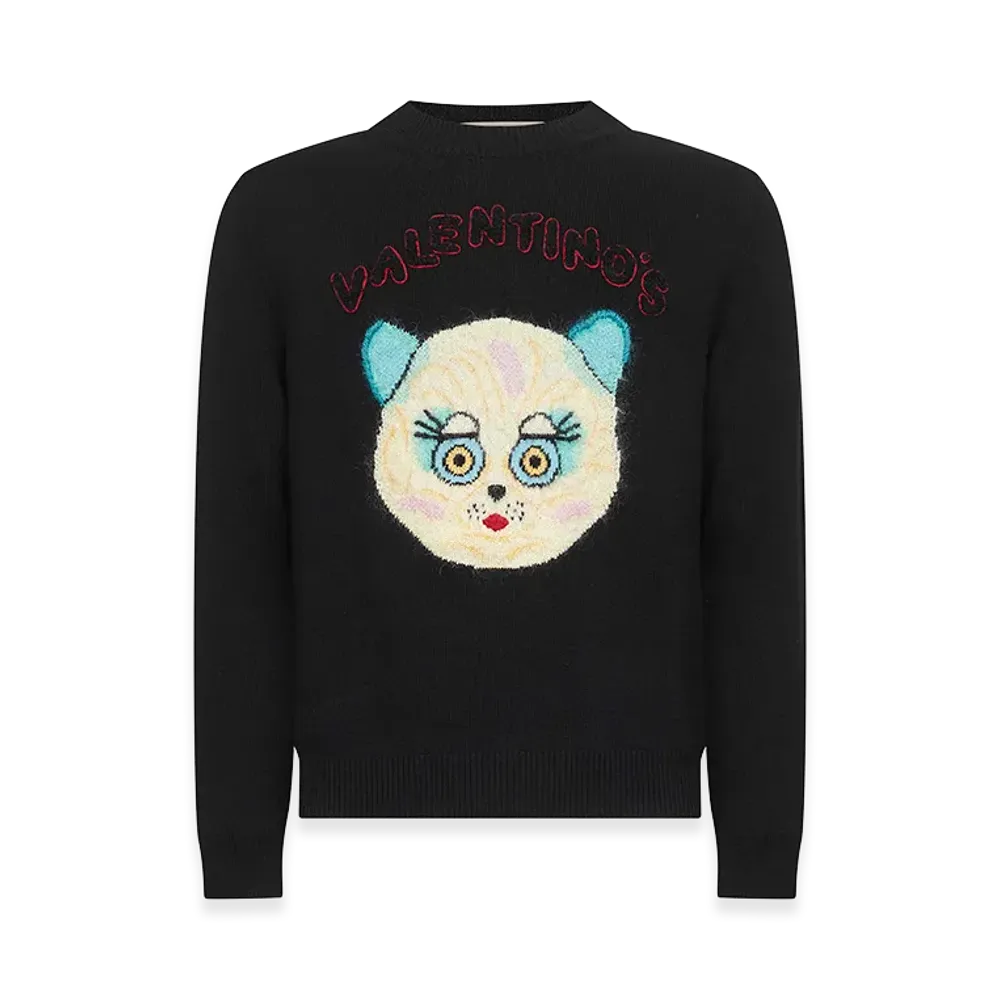 Valentino "Le Chat De La Maison" Crew-Neck Sweater "Black"