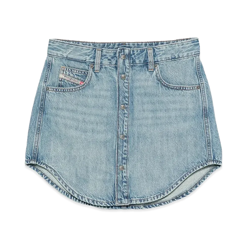 Diesel Women's Denim Mini Skirt With Pockets "Blue"