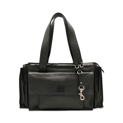 MIU MIU Women's Nappa Leather Utilitaire Shopping Bag "Black"
