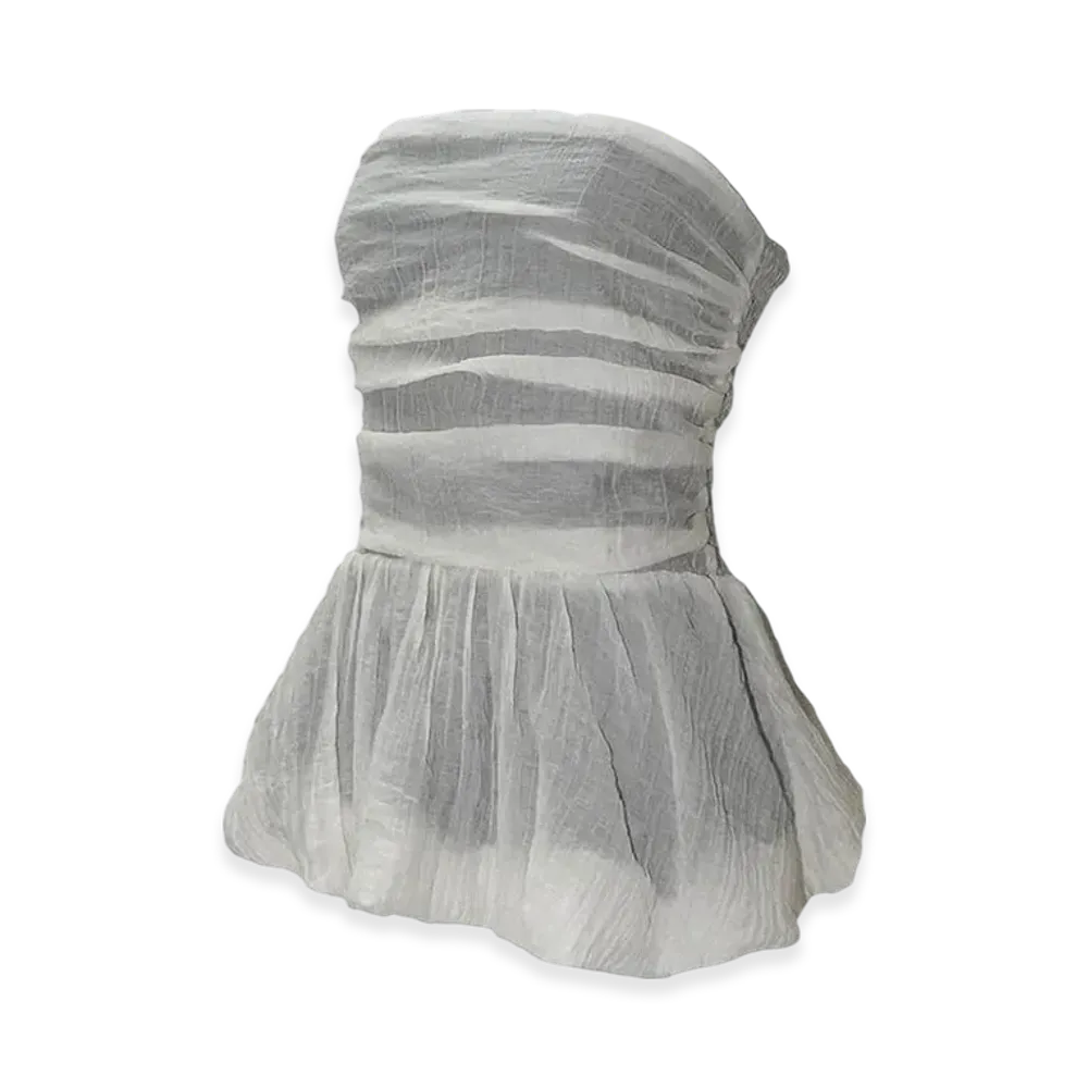 THEREDTHREAD S Balloon Bare Tops "White"