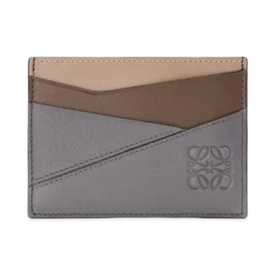 LOEWE Puzzle Plain Cardholder In Classic Calfskin "Grey / Tundra"