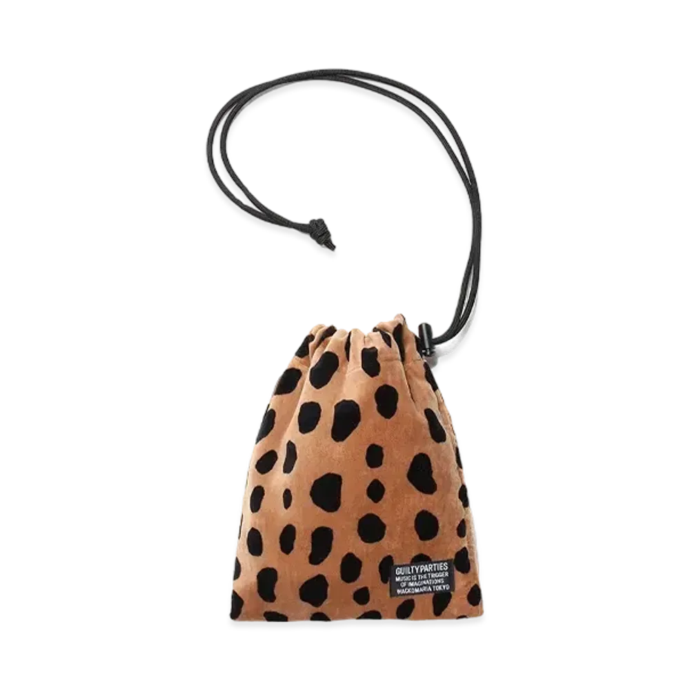 WACKO MARIA Leopard Velour Shoulder Pouch "Beige"