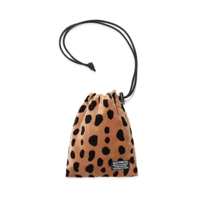 WACKO MARIA Leopard Velour Shoulder Pouch "Beige"