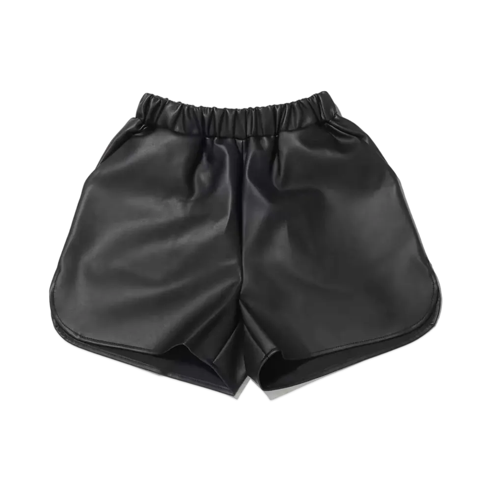 atmos pink Faux Leather Shorts "Black"